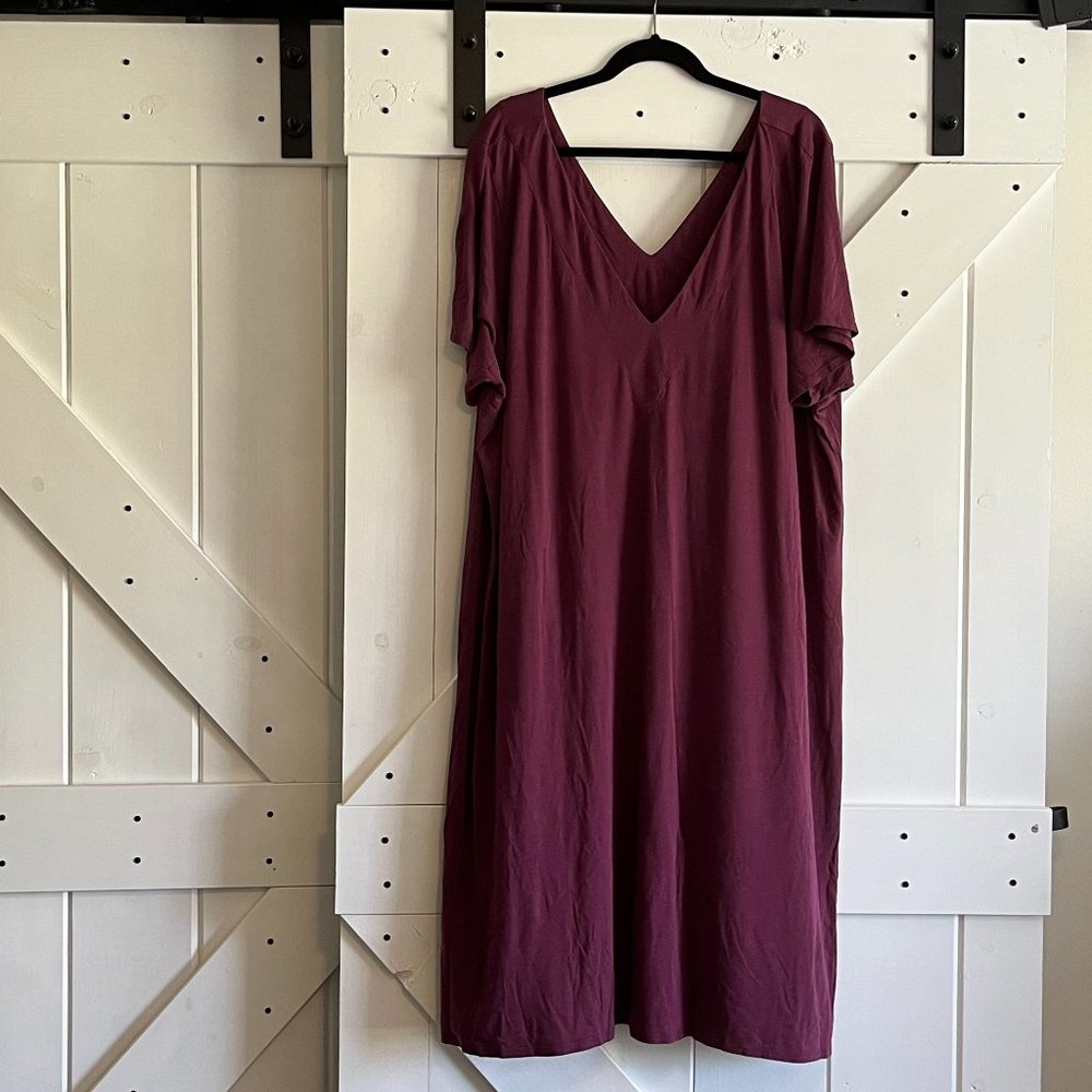Universal Standard Aubrey V-Neck Sleep Dress - size 3x- Color Plum